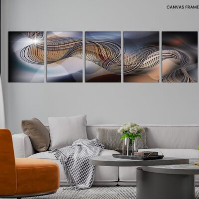 Fantastic wallpaper. A flash of light, intertwining multi-colored wavy lines against a background of overlapping