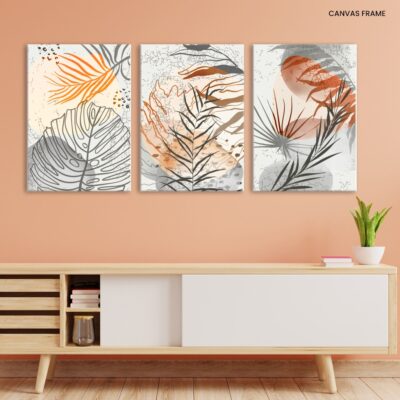 Timeless Simplicity Mid-Century Watercolor Abstract with Minimal Botanical Essence