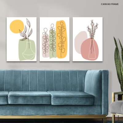 Whimsical Flora Creative Hand-Painted Minimalism with Decorative Branches and Abstract Flowers