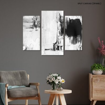 Black and white hand painted background texture with grunge brush strokes Black and white Grunge