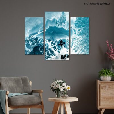 Blue Serenity Abstract Watercolor Grunge Pattern