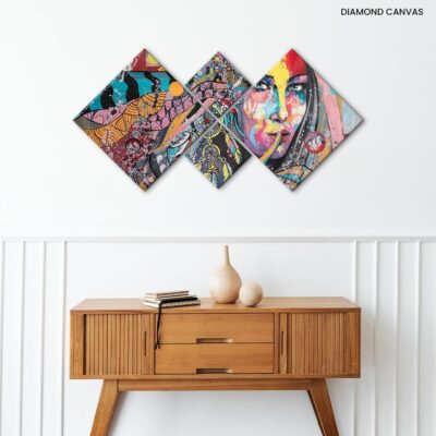 Fluid Elegance Watercolor Lady Portrait Unveiled on Canvas