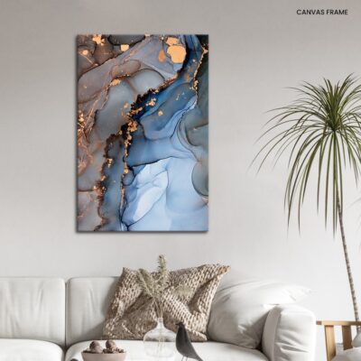 Ethereal Elegance Natural Luxury in Abstract Fluid Art_ with Transparent Waves and Golden Swirls