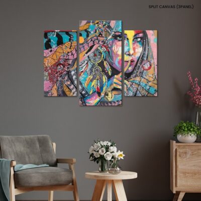 Fluid Elegance Watercolor Lady Portrait Unveiled on Canvas