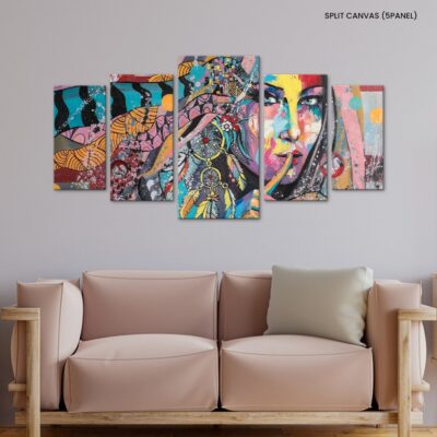 Fluid Elegance Watercolor Lady Portrait Unveiled on Canvas