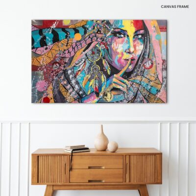 Fluid Elegance Watercolor Lady Portrait Unveiled on Canvas