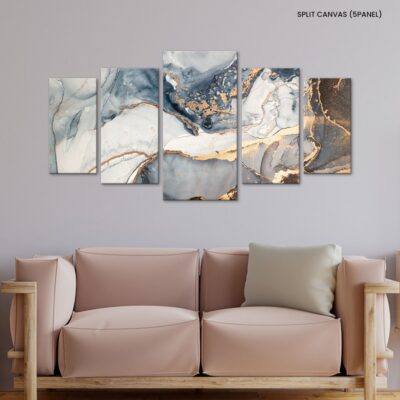 Golden Waves of Dreams Luxurious Natural Abstract Fluid Art, Tender and Ethereal
