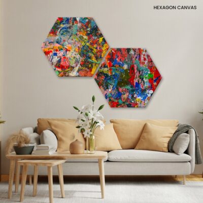 Patriotic Symphony A Dynamic Abstract Canvas in Red, Blue, and White