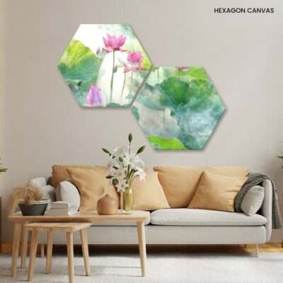 Summer Dreams Blossom Pink Lotuses and Green Lily Pads Dance in a Fantasy of Flowers