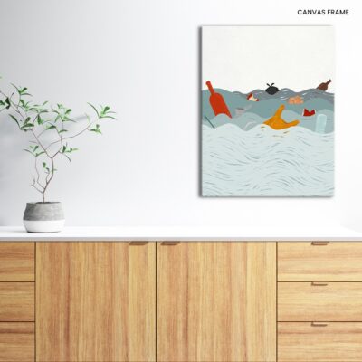 Ocean's Cry Doodle Depiction of Sea Pollution Urges Nature's Care
