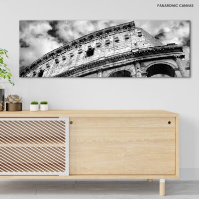 Monochrome Majesty The Iconic Colosseum of Rome Captured in Time
