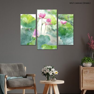 Summer Dreams Blossom Pink Lotuses and Green Lily Pads Dance in a Fantasy of Flowers