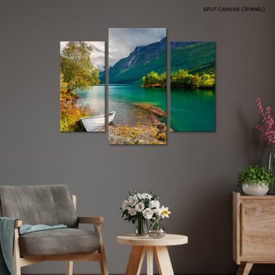Summer Majesty Lovatnet Lake, Norway's Colorful Morning Scene