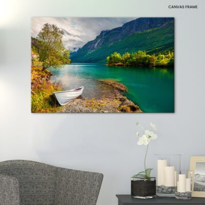 Summer Majesty Lovatnet Lake_ Norway's Colorful Morning Scene