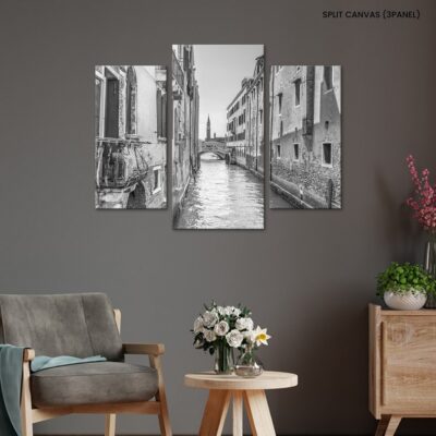 Venetian Serenade Black and White Charms of Rio de la Plate's Canal Architecture