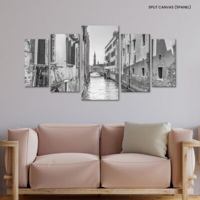 Venetian Serenade Black and White Charms of Rio de la Plate's Canal Architecture