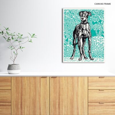 Vintage Charm Remixed Portrait of a Darling Greyhound