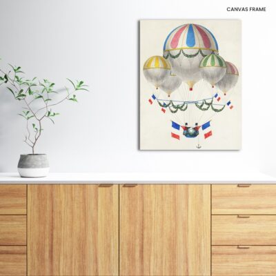 Whimsical Skyward Journey Vintage Striped Air Balloon Set with Basket