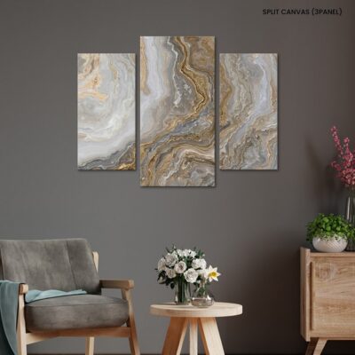 Whispers of Opulence Ethereal White Marble with Intricate Gray and Gold Veins